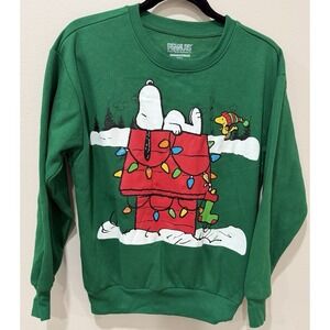 Peanuts Snoopy‎ Christmas Light Up Sweater XXS Green Graphic Holiday